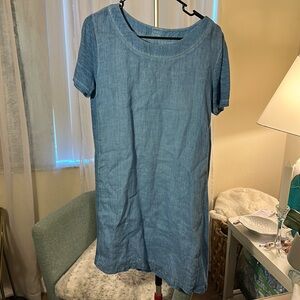 120% Lino tunic dress size 44 tee shirt dress azure everyday classic